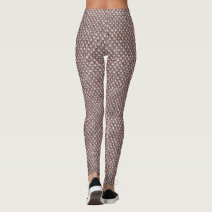 Brown Herringbone Pattern Leggings