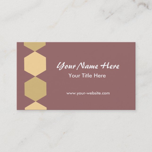 Brown Hexagons Business Card (Front)