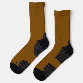 Brown High-Performance Athletic Crew Socks 