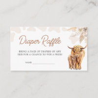 Brown Highland Cow Baby Shower Diaper Raffle