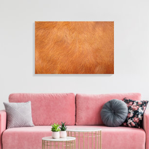 Brown Highland Cow Fur Texture Canvas Print