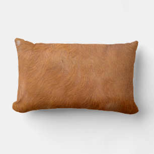 Brown Highland Cow Fur Texture Lumbar Cushion
