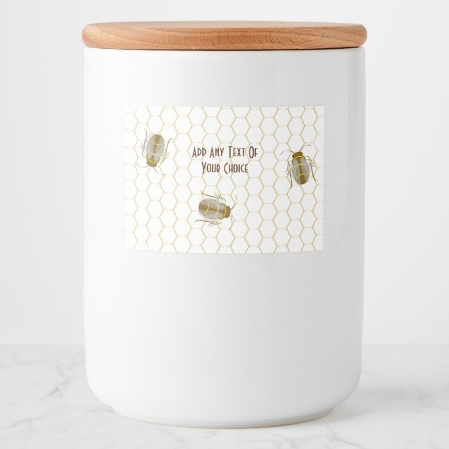 Brown Honey Bee Honeycomb Apiarist Bee Keeper Food Label (Front)