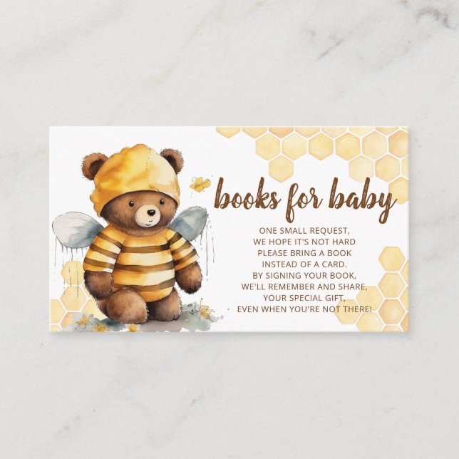 Brown honey teddy bear books for baby enclosure card (Front)