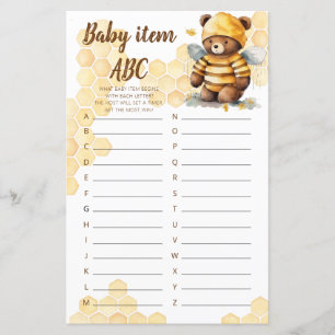 Brown honey teddy bear Game Baby item ABC