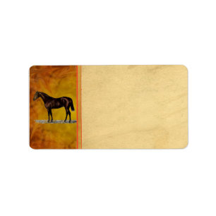 Brown Horse Address Label