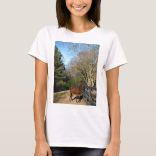 Brown Horse against a Fence T-Shirt