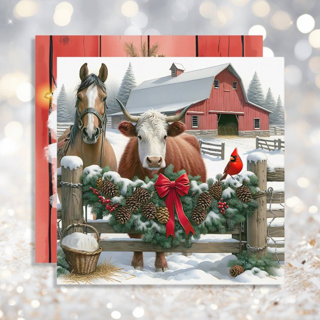 Brown Horse and Cow Christmas Farm (Creator Uploaded)