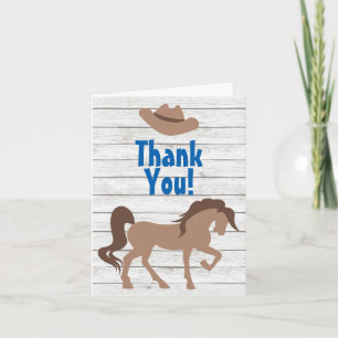 Brown Horse and Cowboy Hat Western Thank You Card