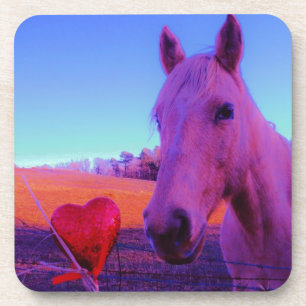 Brown Horse and Red Heart Coaster