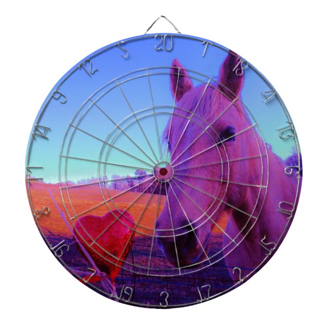 Brown Horse and Red Heart Dartboard (Front)