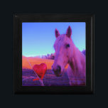 Brown Horse and Red Heart Gift Box<br><div class="desc">Brown Horse and Red Heart Photo by Sandy Closs. weddings,  heart,  hearts,  Horse,  horses,  ponies,  pony, love,  valentine,  valentine's day, </div>