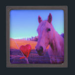 Brown Horse and Red Heart Jewellery Box<br><div class="desc">Brown Horse and Red Heart Photo by Sandy Closs. weddings,  heart,  hearts,  Horse,  horses,  ponies,  pony, love,  valentine,  valentine's day, </div>