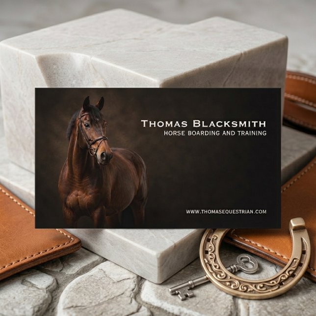 Brown Horse Equestrian Personalised  Business Card (Creator Uploaded)