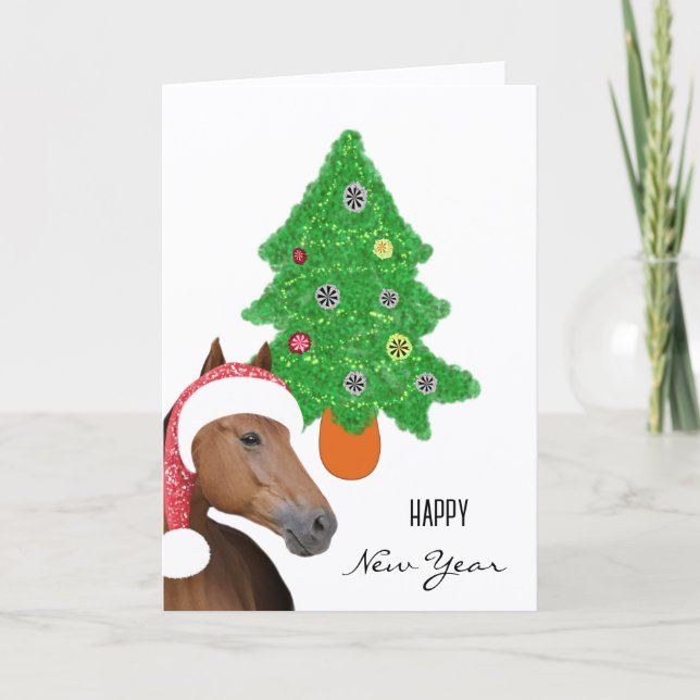 Brown horse for New Year Card (Front)