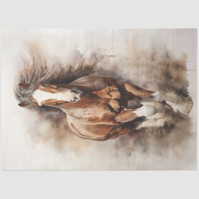 Brown Horse Galloping Tissue Paper (Front)