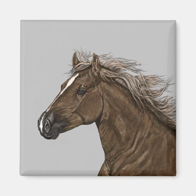 Brown Horse Head Magnet (Front)