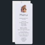 Brown Horse Head Portrait in Watercolor Menu Invitation<br><div class="desc">Event menu with an image of a brown horse head wearing a leather halter. Beautiful majestic animal.</div>