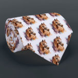 Brown Horse Head Portrait in Watercolor Pattern Tie<br><div class="desc">A tie with an image of a brown horse head wearing a leather halter portrait. Beautiful majestic animal.</div>