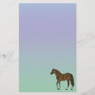 Brown Horse Pastel Stationery Paper