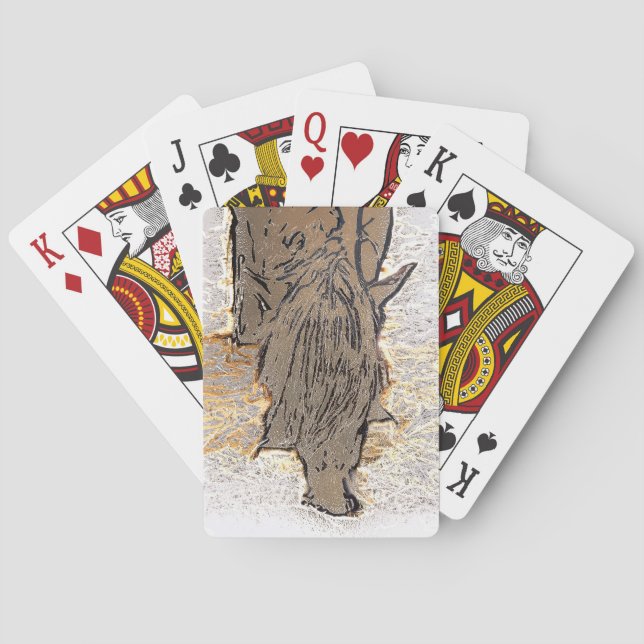 BROWN HORSE   PLAYING CARDS (Back)