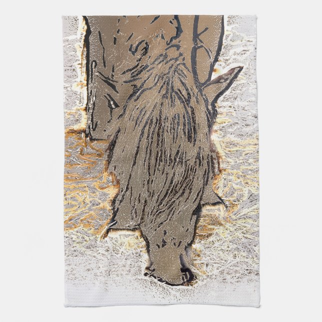BROWN HORSE  TEA TOWEL (Vertical)