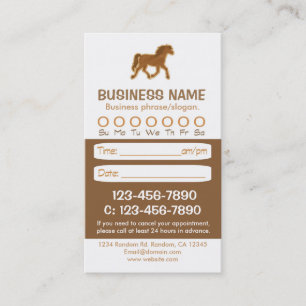 Brown horse veterinarian appointment cards