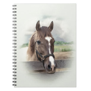 Brown Horse with Bridle Spiral Notebook