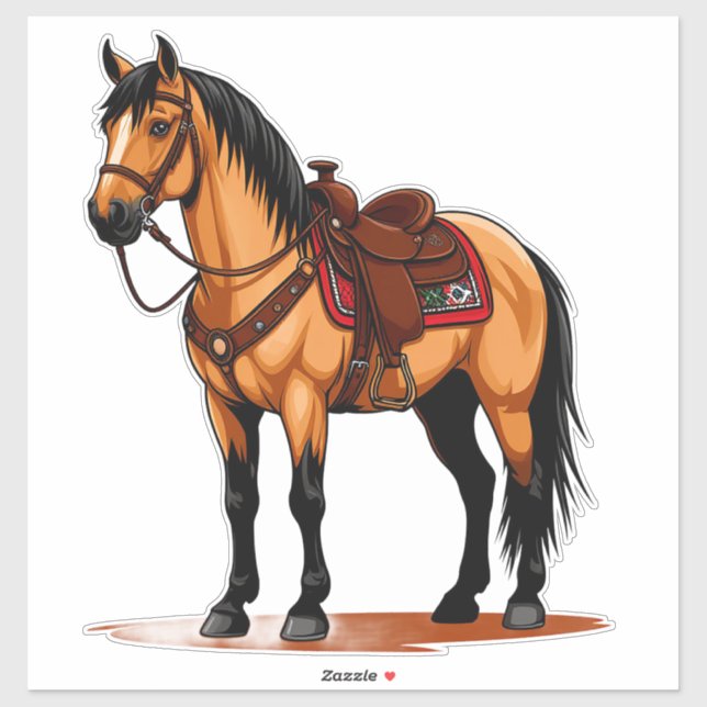 Brown Horse With Saddle (Sheet)