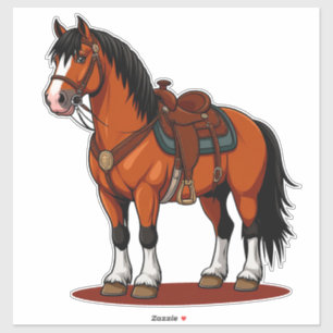 Brown Horse With Saddle