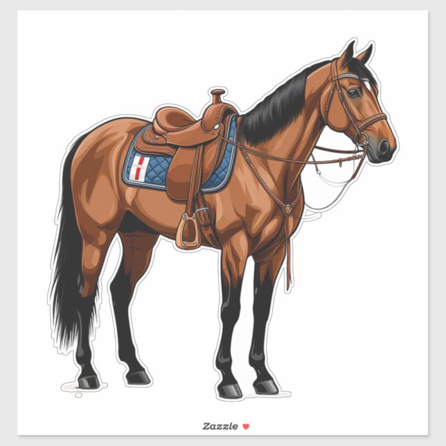 🐎 Brown Horse With Saddle For Equestrian Riders  (Sheet)