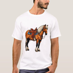 Brown Horse With Saddle T-Shirt