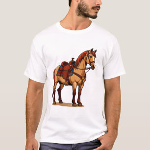 Brown Horse With Saddle T-Shirt