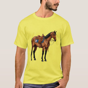 Brown Horse With Saddle T-Shirt