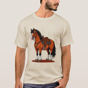 Brown Horse With Saddle T-Shirt