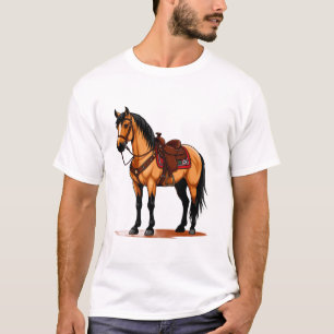 Brown Horse With Saddle T-Shirt