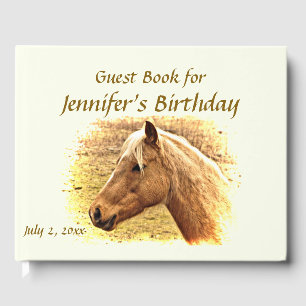 Brown Horse Yellow Sun Birthday Party Guest Book