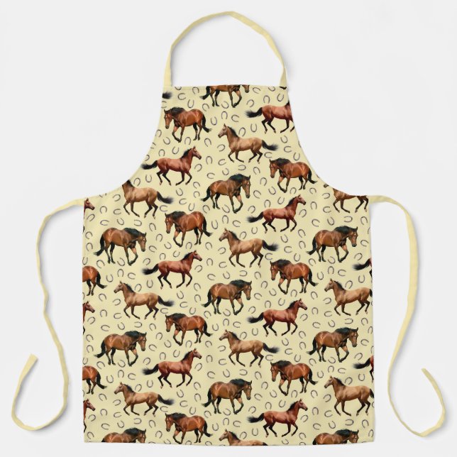 Brown Horses Galloping Apron (Front)