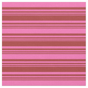 Brown & Hot Pink Lines Pattern Fabric