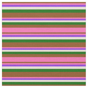 Brown, Hot Pink, Purple, Bisque & Dark Green Fabric