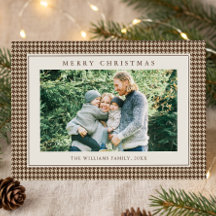 Brown Houndstooth Christmas Photo
