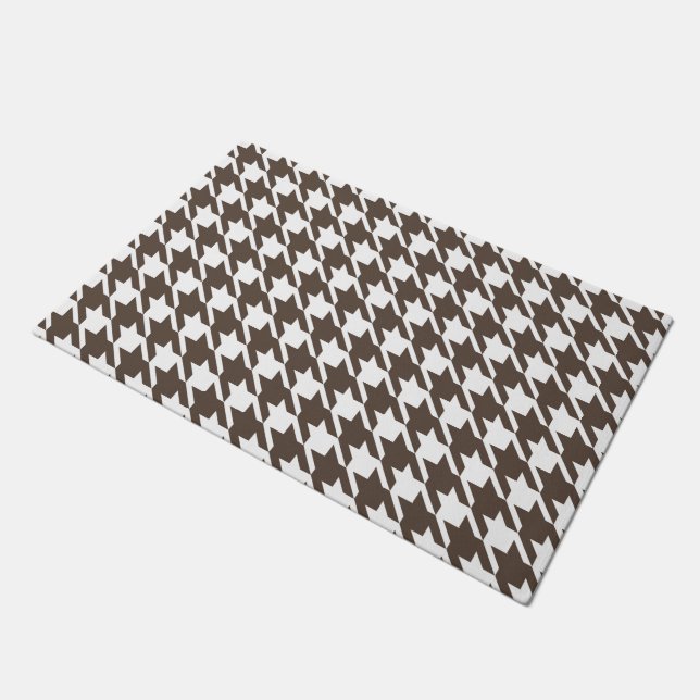 Brown Houndstooth Doormat (Angled)