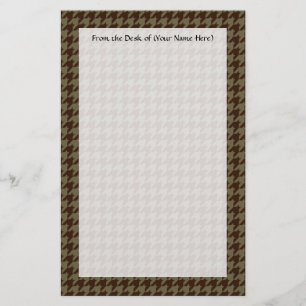 Brown Houndstooth Handsome Gentlemen's Pattern Stationery