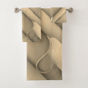 Brown Hues Modern Art Bath Towel Set
