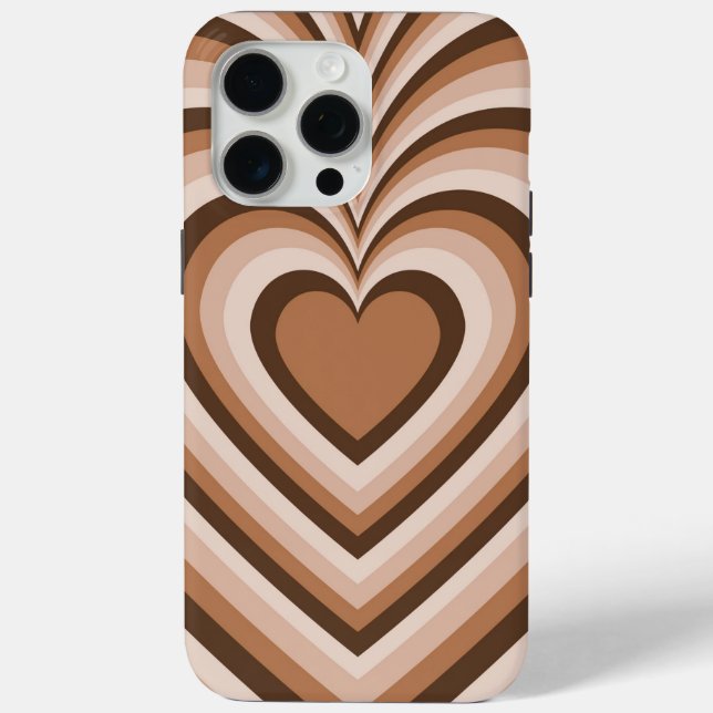 Brown Hypnotic Heart Love Pattern Case-Mate iPhone Case (Back)