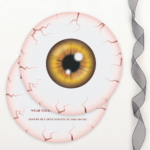 Brown Iris Eyeball Bloodshot Eye Halloween Party Invitation