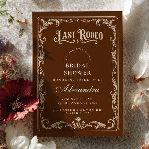 Brown Ivory Last Rodeo Bridal Shower Invitation