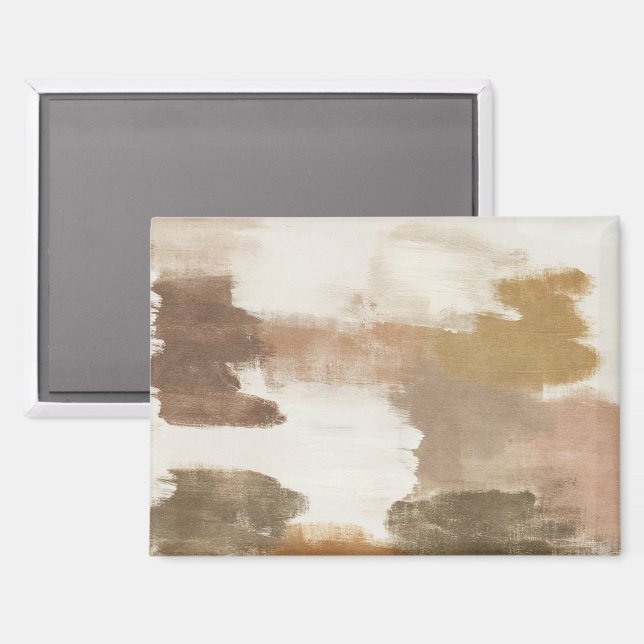 Brown Ivory Tan Cream Abstract Magnet (Front/Back)