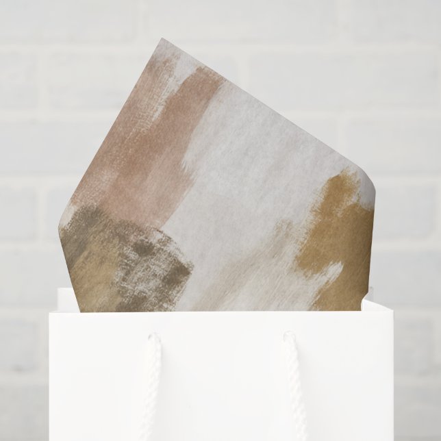 Brown Ivory Tan Cream Abstract Tissue Paper (Gift Bag)