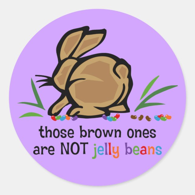 Brown Jelly Beans Classic Round Sticker (Front)